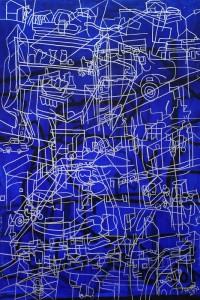 Arifa Akhund, Travel Doodling, 24 x 36 Inch, Highlighter on Canvas, Abstract Painting, AC-ARAK-003